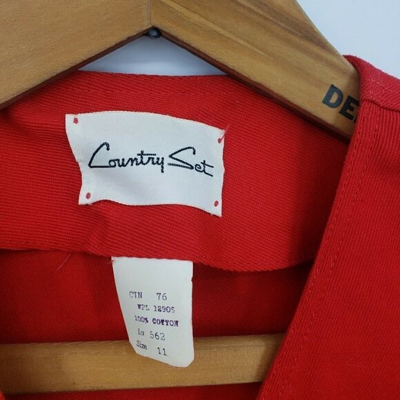 Vintage Country Set Blouse Womens 11 Red Sailor Top Sleeveless Anchor - Picture 2 of 5